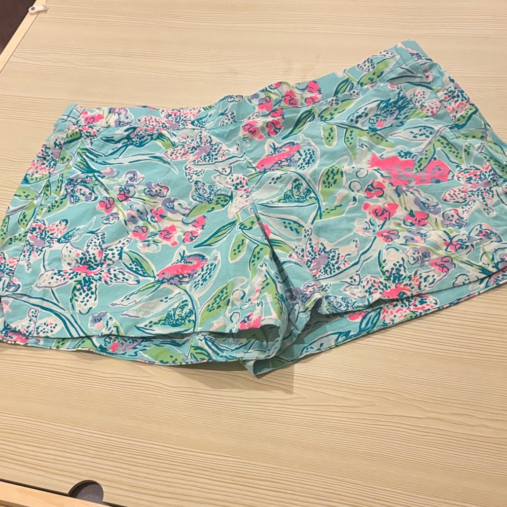 Lilly Pulitzer Turquoise and Pink Floral Shorts